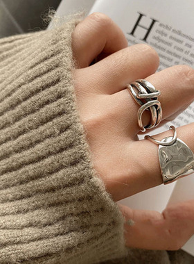 Fashion Width Surface Knot Winding Thai Silver Color Ring