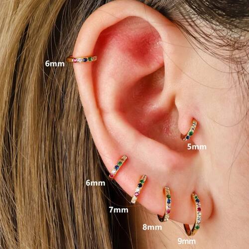 2pcs Stainless Steel Minimal Hoops Earrings for Women 5mm 6m