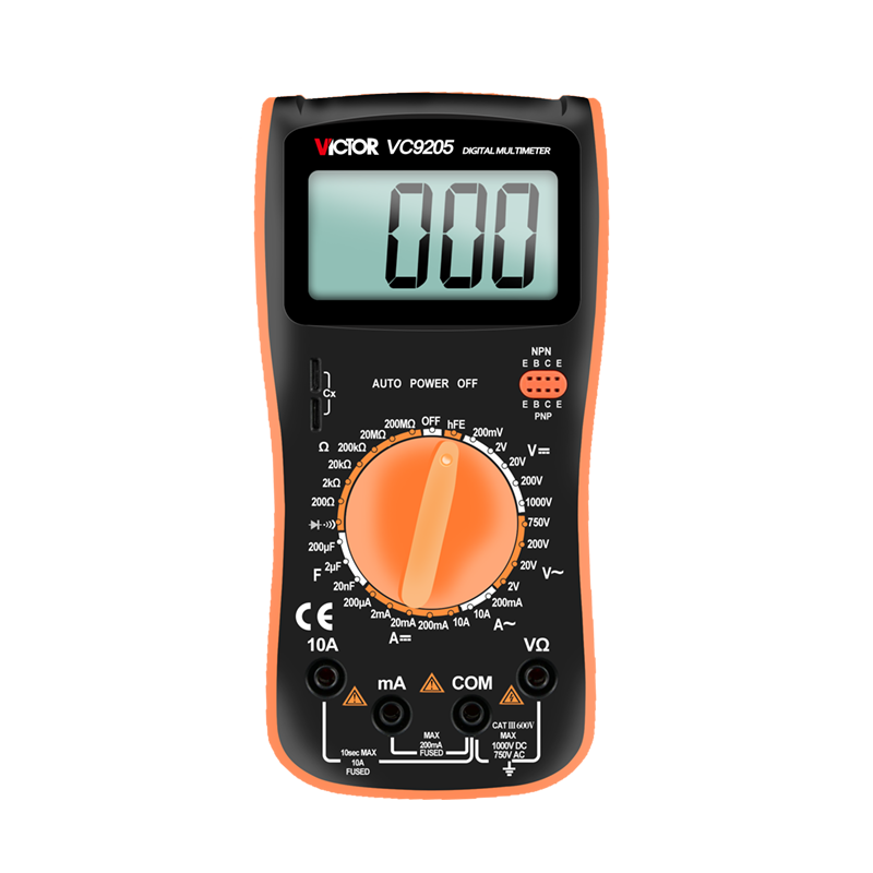 胜利数字万用表VC9205电工多功能数显万能表高精度VC33/890G/890H