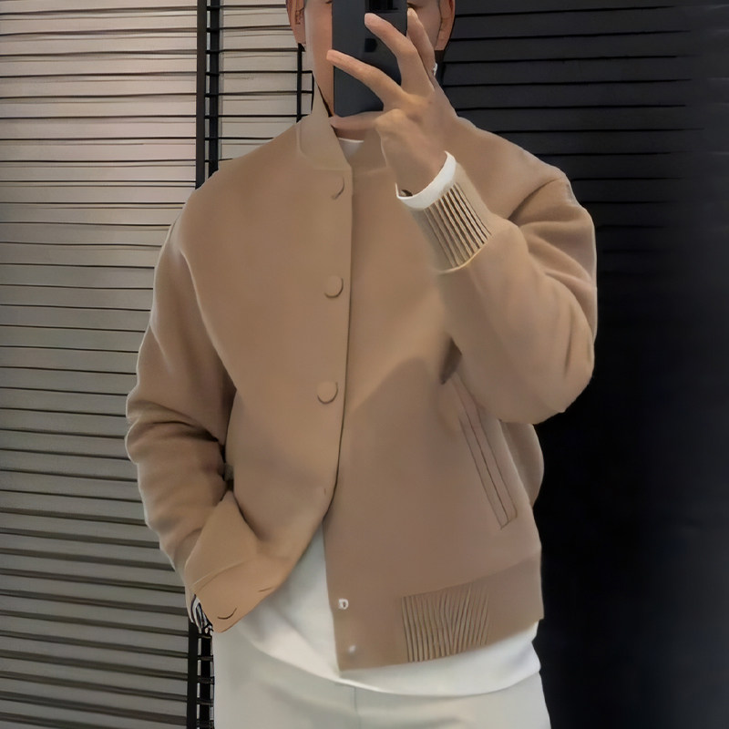2025秋冬新款卡其色针织衫上衣外套纯色纽扣开衫简约百搭男士毛衣,男装,羊绒开衫,淘宝优惠券,粉丝福利购,淘宝优惠卷
