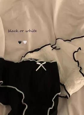 日本MUI女士纯棉全棉抑菌裆女生纯欲性感新款中低腰少女黑色内裤