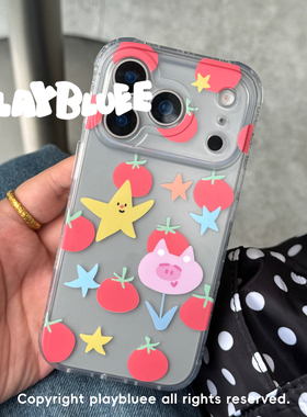 PlayBluee 原创IP番茄世界磨砂手机壳适用于17pro华为磁吸