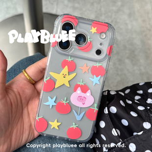 PlayBluee 原创IP番茄世界磨砂手机壳适用于17pro华为磁吸