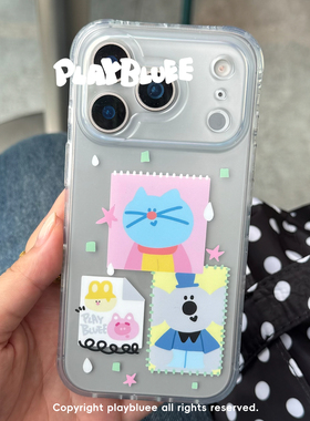 PlayBluee 原创IP猫猫考拉磨砂手机壳适用于17pro华为磁吸