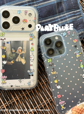 PlayBluee 原创爆炸头一家小图案磨砂手机壳适用于17pro华为磁吸