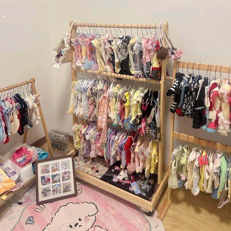 宠物小狗狗落地衣架卧室实木衣柜置物室内猫咪衣服专用挂衣架收纳