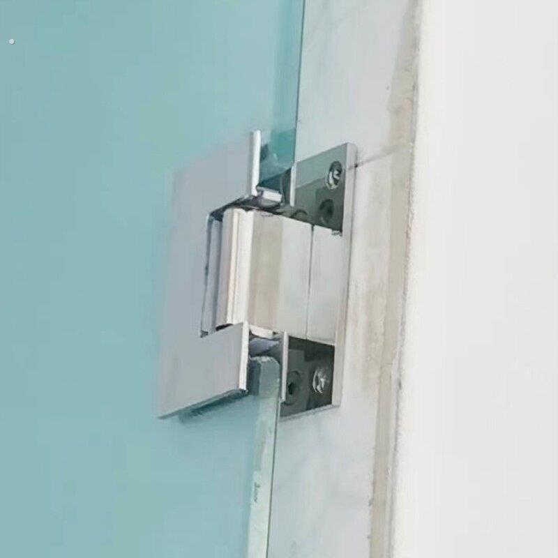 哑黑加厚专用无框304不锈钢浴室夹玻璃门夹配件铰链折页90度铰链