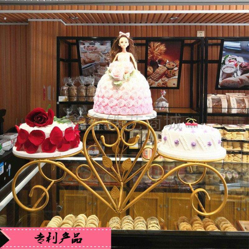 欧式铁艺三层蛋糕架子创意多层生日婚庆礼点心甜品托盘艺术展示架