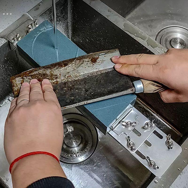 加厚304不锈钢磨刀石固定支架可调节水槽磨刀家伸缩家用磨刀神器