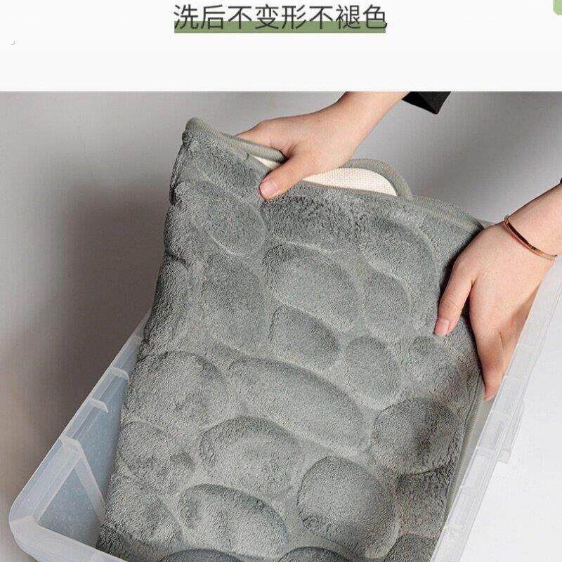 家用鹅卵石纹理吸水地垫门垫浴室垫子