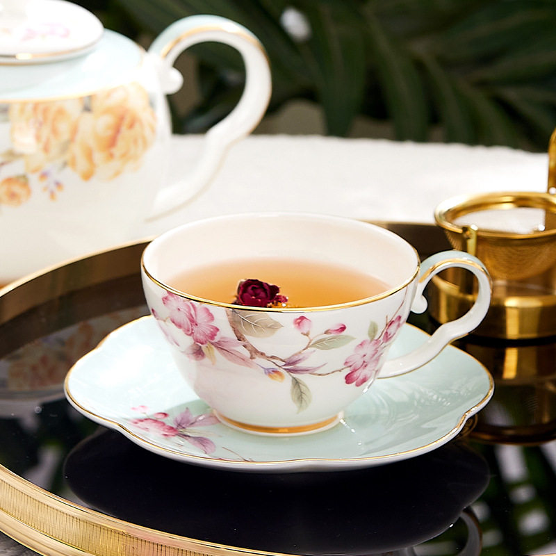 英国骨瓷咖啡杯碟套装高颜值下午茶杯户外茶具陶瓷咖啡具礼盒杯子