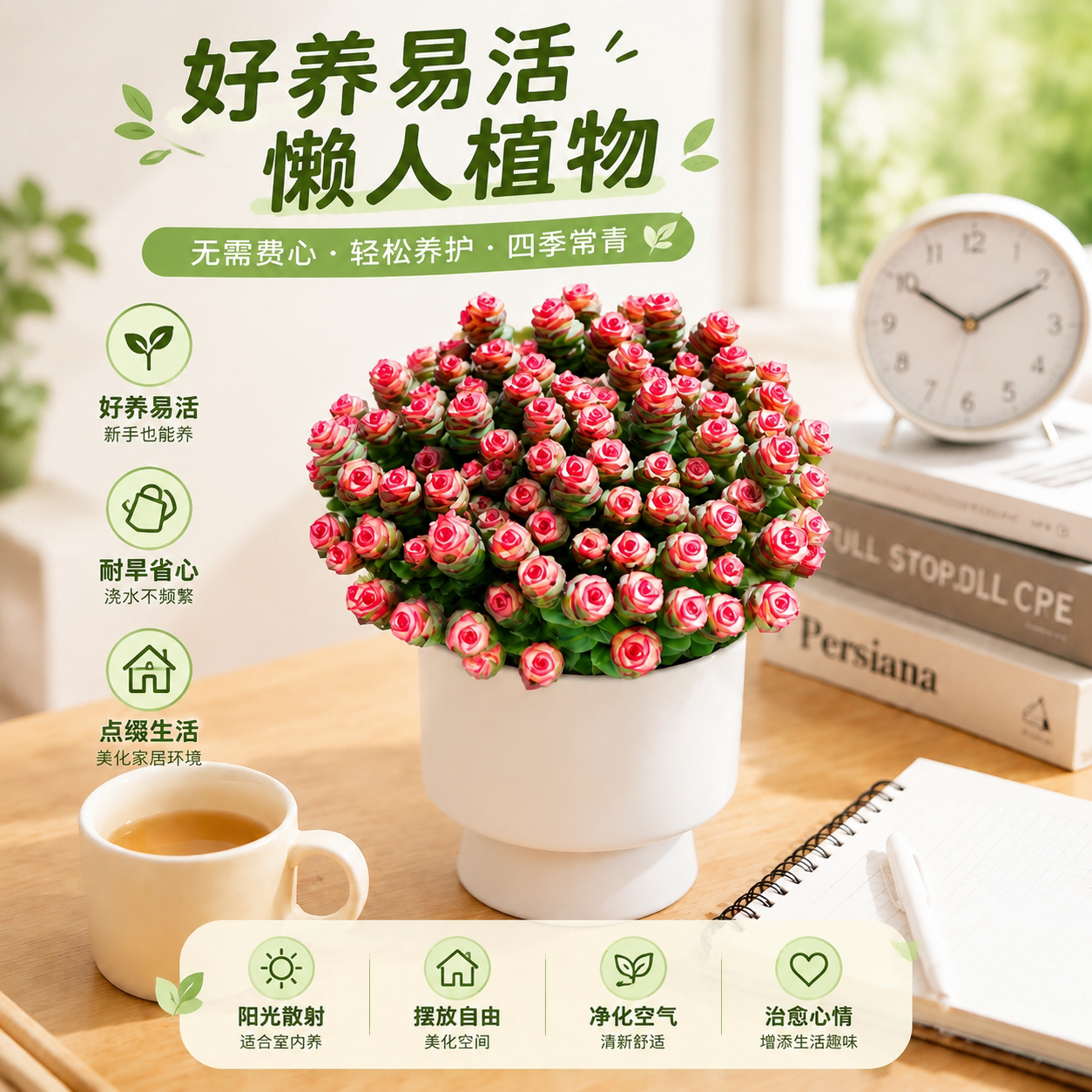 金钱锦多肉玫瑰懒人易养盆栽
