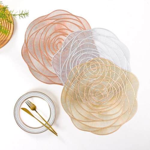 北欧风创意装饰垫餐垫西餐垫pvc桌垫隔热防滑防烫杯垫餐厅玫瑰花