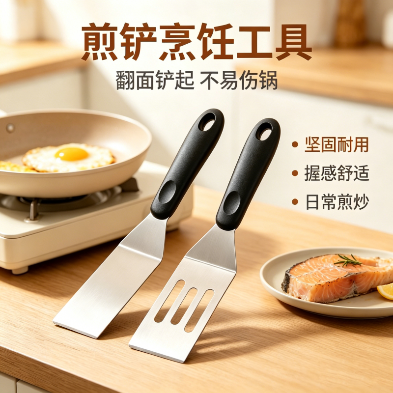 料理铁板烧不锈钢牛排铲刀披萨生煎铲炒冰酸奶手抓饼工具鸡蛋汉堡