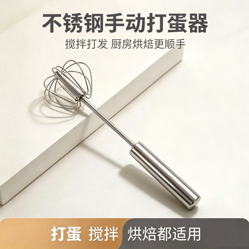 半自动不锈钢打蛋器家用手动烘焙蛋糕面粉搅拌打蛋棒打发奶油鸡蛋