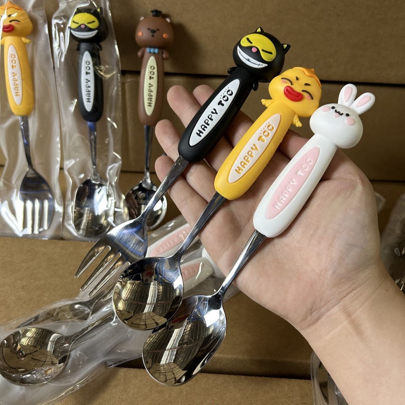 卡通便攜餐具304不銹鋼勺子