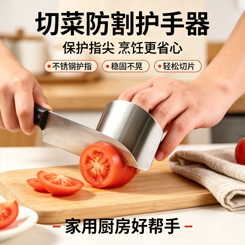 不锈钢护指器厨房新手切菜防切手神器多功能手套护手器手指保护套