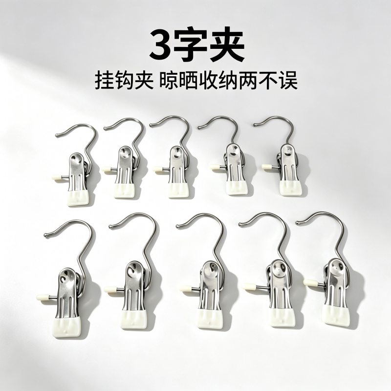 裤夹子家用无痕挂裤子衣架专用收纳多功能挂钩晾衣夹单个防滑裤架