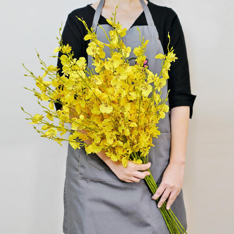 跳舞兰仿真花束高品质假花绢花束家居客厅餐桌电视柜装饰干花摆件