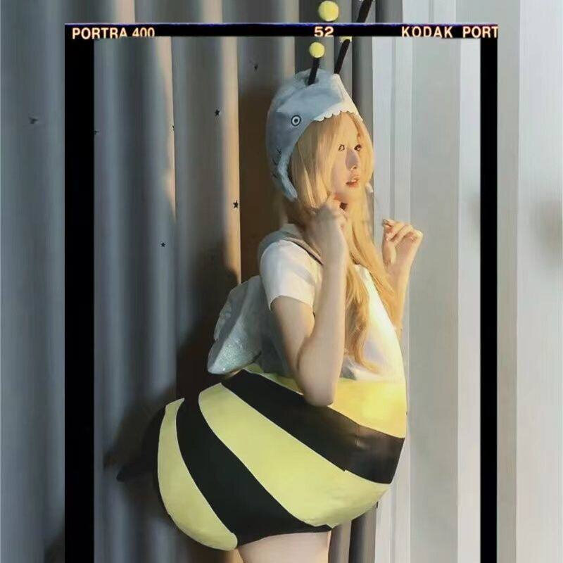 服装小蜜蜂玩偶衣服可穿戴演出成人儿童款鲨鱼搞怪人偶套装