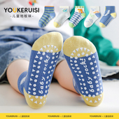 儿童地板袜子春秋网眼卡通宝宝袜秋季 男女童点胶防滑袜短袜 薄款