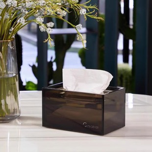 轻奢亚克力纸巾盒客厅茶几餐桌抽纸盒创意设计感洗脸巾收纳盒