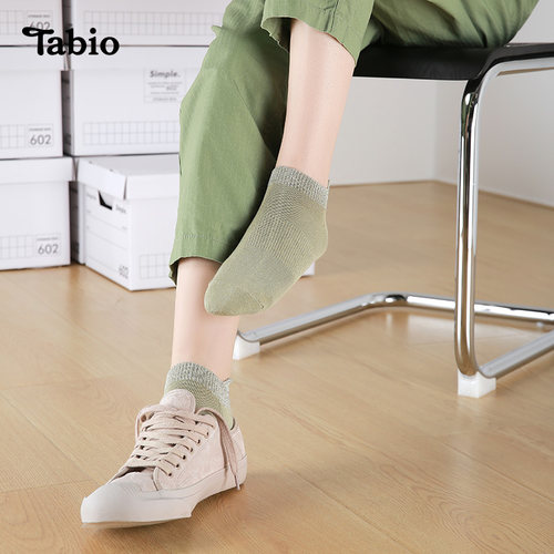 Tabio金葱袜子女短袜不掉跟透气