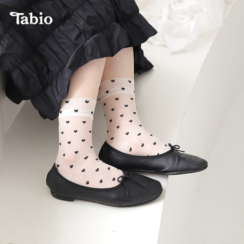Tabio爱心袜子女透气吸湿日本制