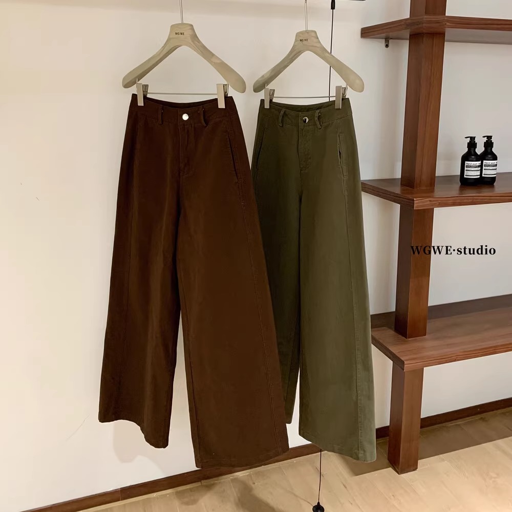 小个子高腰直筒弯刀牛仔裤宽松