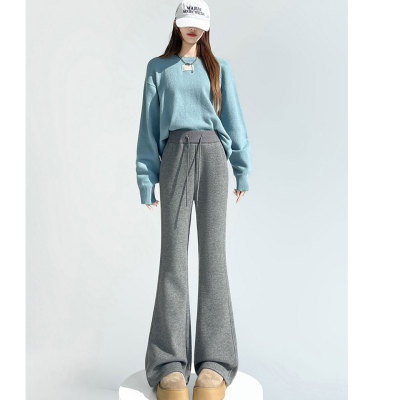 【赠运费险】白色羊绒阔腿喇叭裤