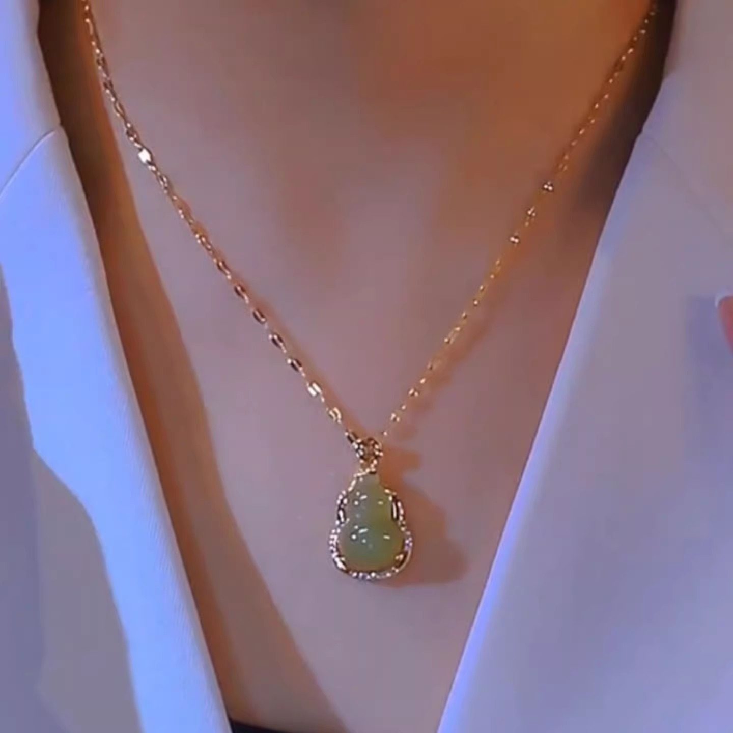 绿葫芦项链网红爆款气质轻奢百搭