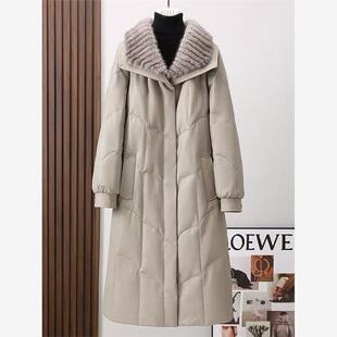 2海宁新真皮皮衣加厚保皮袄长绵羊厚套204冬季款暖棉女中款皮外