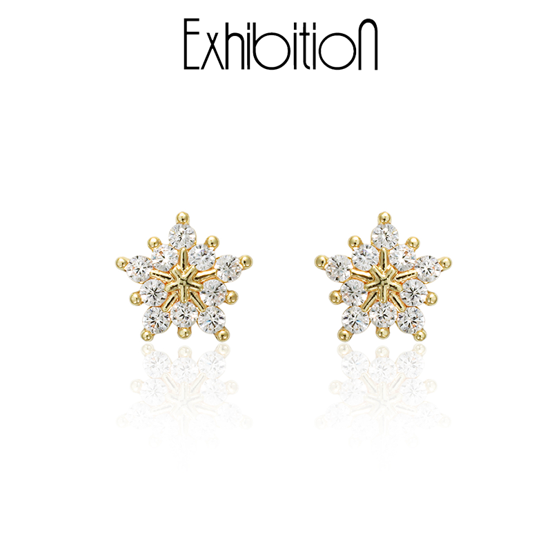 雪花锆石超仙耳钉耳环