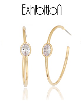 Exhibition/览物馆耳钉女耳圈欧美时尚闪钻设计时尚闪钻耳环耳饰