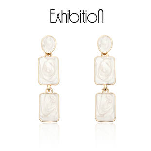 耳环高级感轻奢2025年新款潮韩国气质网红珐琅耳饰女简约百搭耳钉