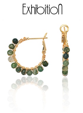 Exhibition/览物馆日韩冷淡风耳圈耳饰气质百搭高级感石制耳环女