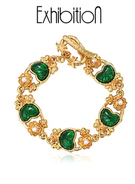 Exhibition/览物馆爱心手链真金电镀精致轻奢气质手环高感手饰