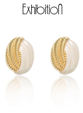 Exhibition/览物馆高级感珐琅耳钉精致ins轻奢简约冷淡风法式耳环