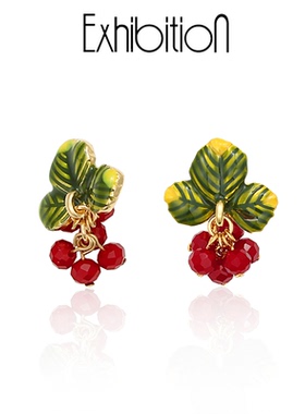 Exhibition/览物馆莓果耳环女小众设计感森系小清新耳钉耳饰耳夹