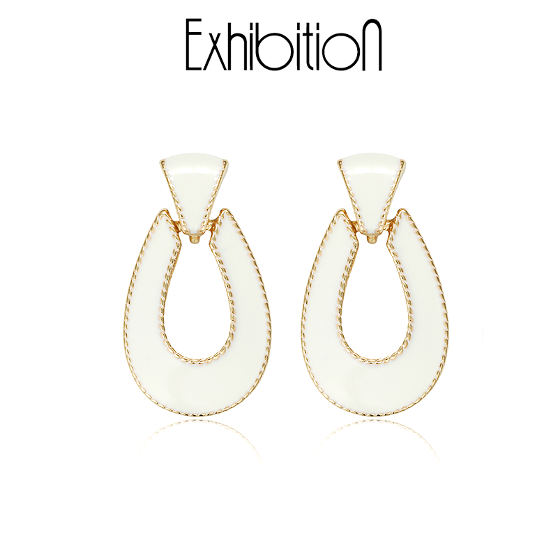 EXHIBITION白珐琅耳饰耳夹