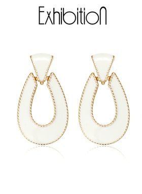 Exhibition/览物馆复古简约优雅耳钉长款法式耳环银针小众耳夹