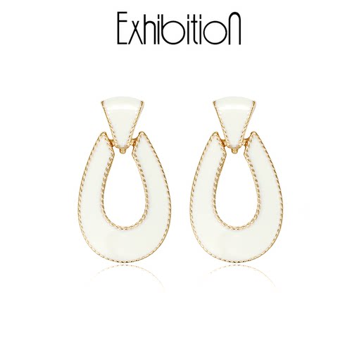 EXHIBITION白珐琅耳饰耳夹