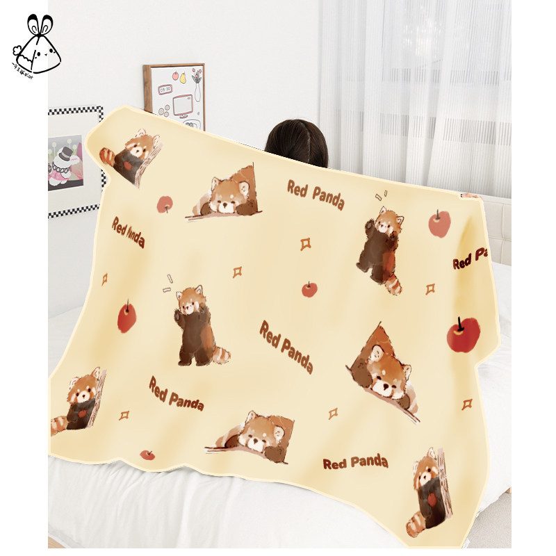 空调毯法兰绒毯子小熊猫