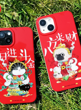 吾皇猫门神磁吸手机壳巴扎黑全包硅胶适用苹果16iPhone1514promax1312华为P70puraultraMate60pro新款