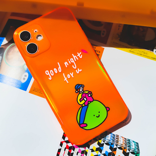 SKS联名排骨手机壳iphone1134苹果12promax个性 华为matep450xrs情侣可爱晚安透明软壳