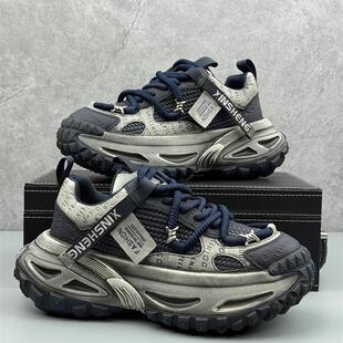 覆古做旧男鞋2025超火老爹鞋男秋冬新款小众厚底内增高休闲运动鞋