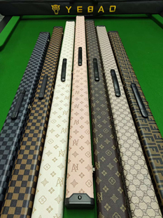 台球杆杆盒1/2杆桶美式大头杆盒塑钢材质杆盒1/2分体皮革杆盒一体