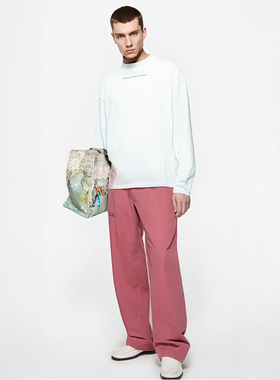 O'1WDC 「甜心假日」廓形脏粉色牛仔裤