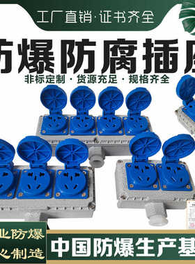 EX防爆插座220V五孔明装10A/16A暗装86型工业防水三孔接线板插销