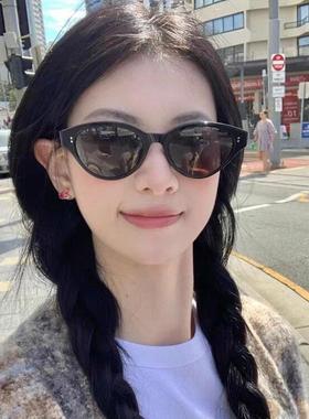 黑色猫眼太阳镜女个性遮阳